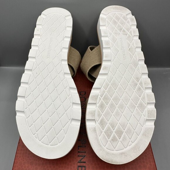 Donald Pliner Platform Sandal Linen Blend Natural Slip-On Women 8M - Picture 5 of 10